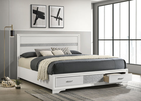 Olvera 51-inch Wood California King Storage Panel Bed WhiteWhite