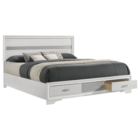 Olvera 51-inch Wood California King Storage Panel Bed WhiteWhite