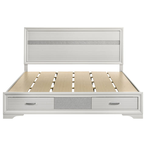 Olvera 51-inch Wood California King Storage Panel Bed WhiteWhite