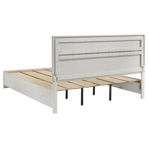 Olvera 51-inch Wood California King Storage Panel Bed WhiteWhite