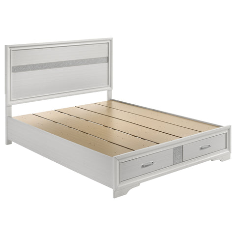 Olvera 51-inch Wood Queen Storage Panel Bed WhiteWhite