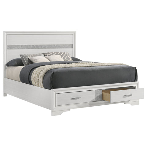 Olvera 51-inch Wood Queen Storage Panel Bed WhiteWhite