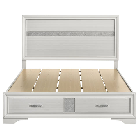 Olvera 51-inch Wood Queen Storage Panel Bed WhiteWhite