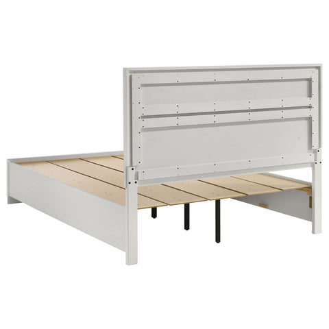 Olvera 51-inch Wood Queen Storage Panel Bed WhiteWhite