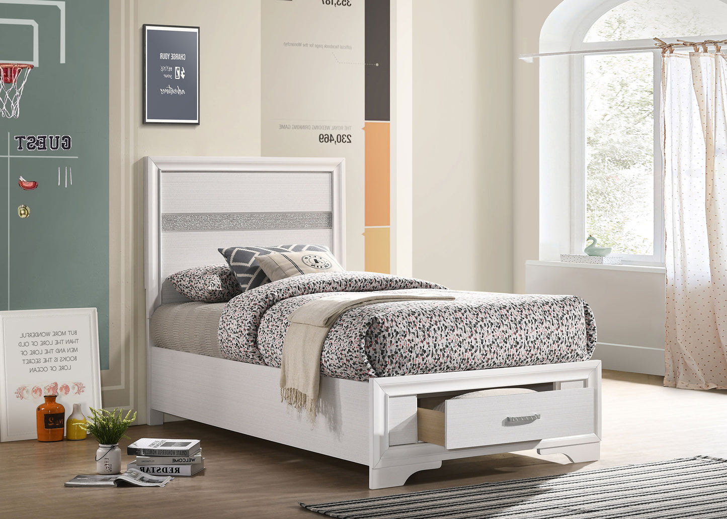 twin storage bed