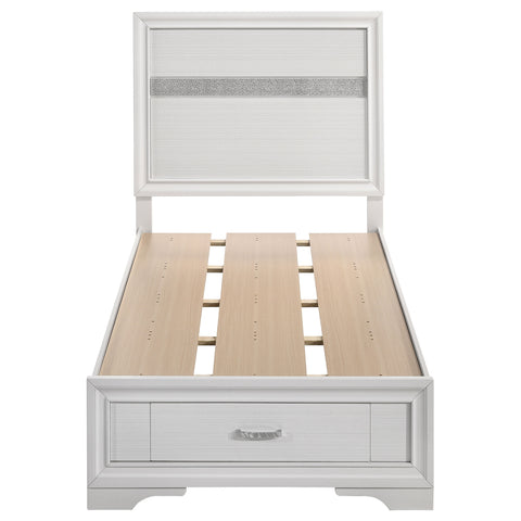 Olvera 51-inch Wood Twin Storage Panel Bed WhiteWhite