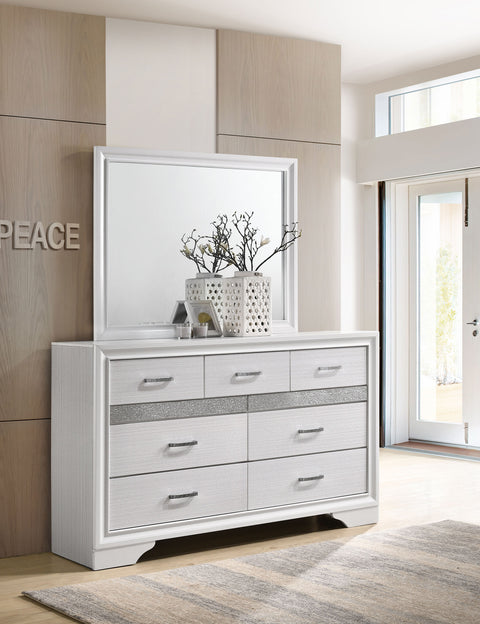 Olvera 7-drawer Dresser with Mirror WhiteWhite