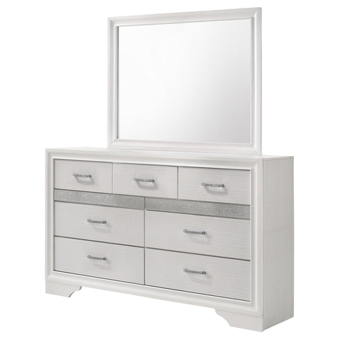 Olvera 7-drawer Dresser with Mirror WhiteWhite