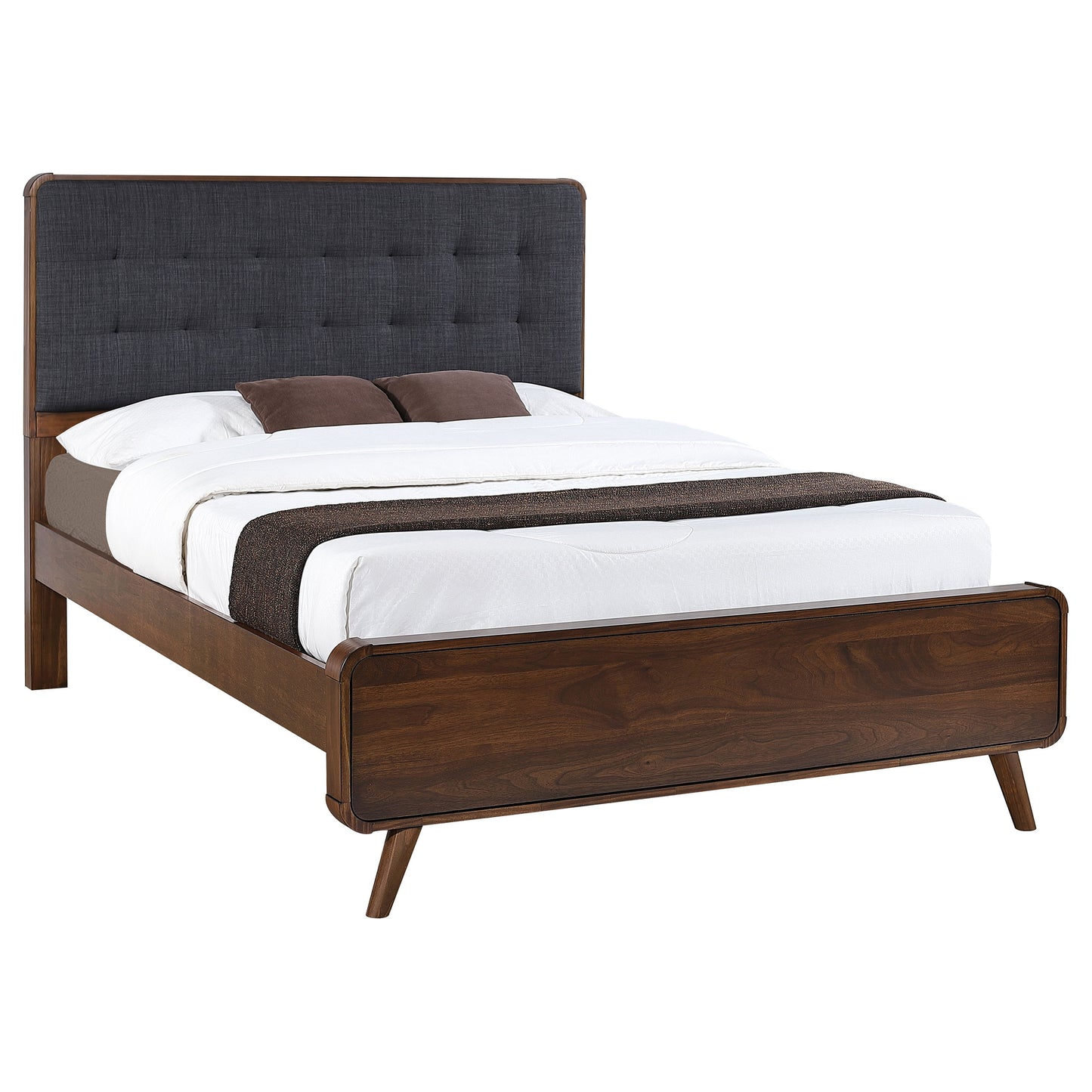 yamileth wood full platform bed dark walnut