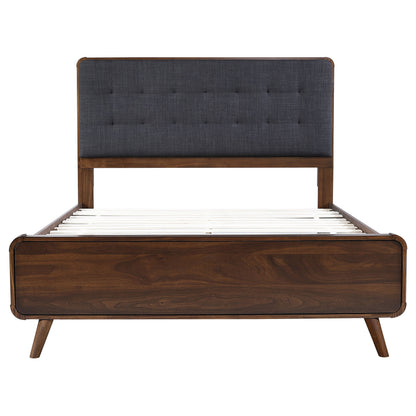 Yamileth Wood Full Platform Bed Dark Walnut