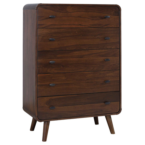 Lixue 5-piece Eastern King Bedroom Set Dark WalnutDark Walnut