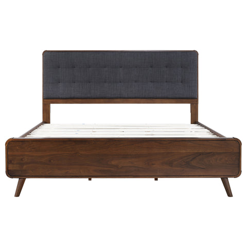 Lixue Wood Eastern King Panel Bed Dark WalnutDark Walnut
