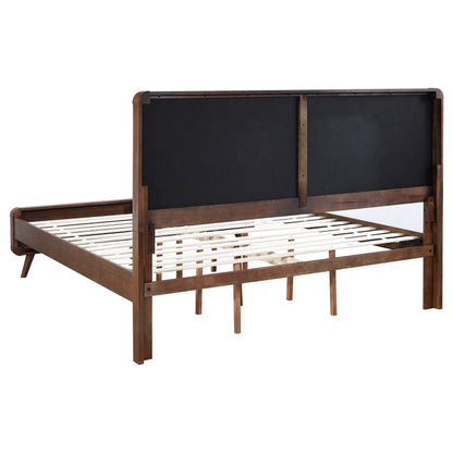Lixue Wood Eastern King Panel Bed Dark WalnutDark Walnut