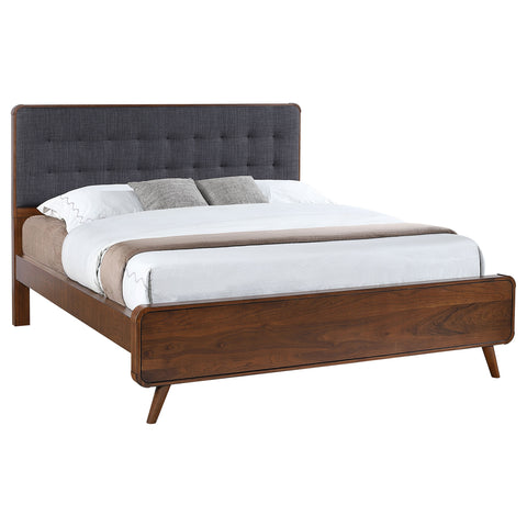 Lixue Wood California King Panel Bed Dark WalnutDark Walnut