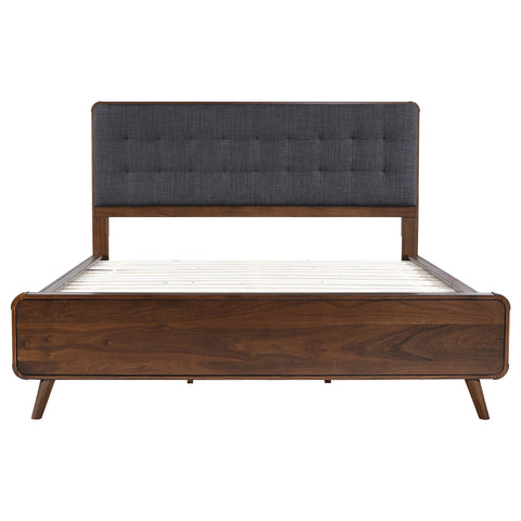 Lixue Wood California King Panel Bed Dark WalnutDark Walnut