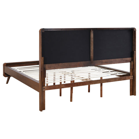 Lixue Wood California King Panel Bed Dark WalnutDark Walnut