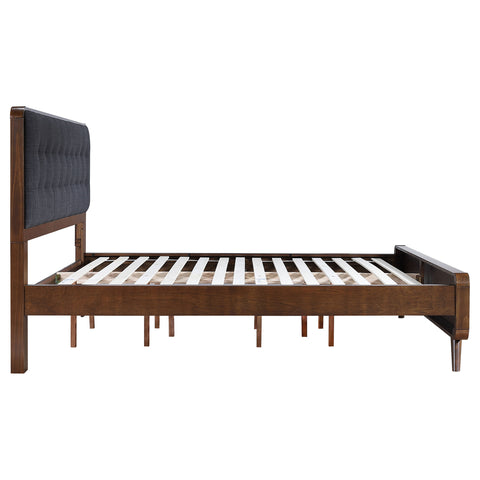 Lixue Wood California King Panel Bed Dark WalnutDark Walnut