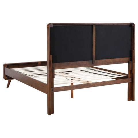 Lixue Wood Queen Panel Bed Dark WalnutDark Walnut