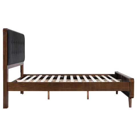 Lixue Wood Queen Panel Bed Dark WalnutDark Walnut