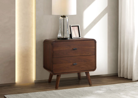 Lixue 2-drawer Nightstand Dark WalnutDark Walnut