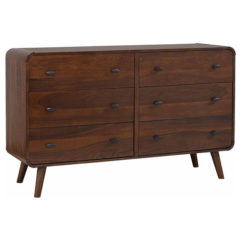 Lixue 6-drawer Dresser Dark WalnutDark Walnut