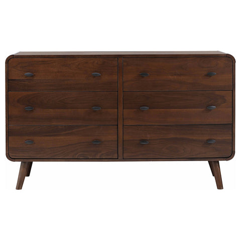 Lixue 6-drawer Dresser Dark WalnutDark Walnut