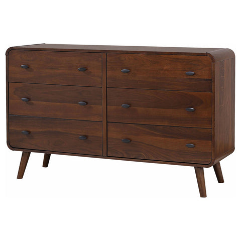 Lixue 6-drawer Dresser Dark WalnutDark Walnut