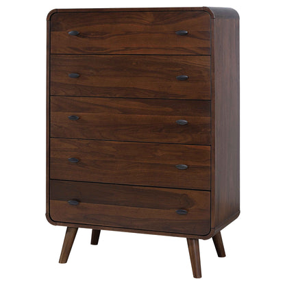 Lixue 5-drawer Bedroom Chest Dark WalnutDark Walnut
