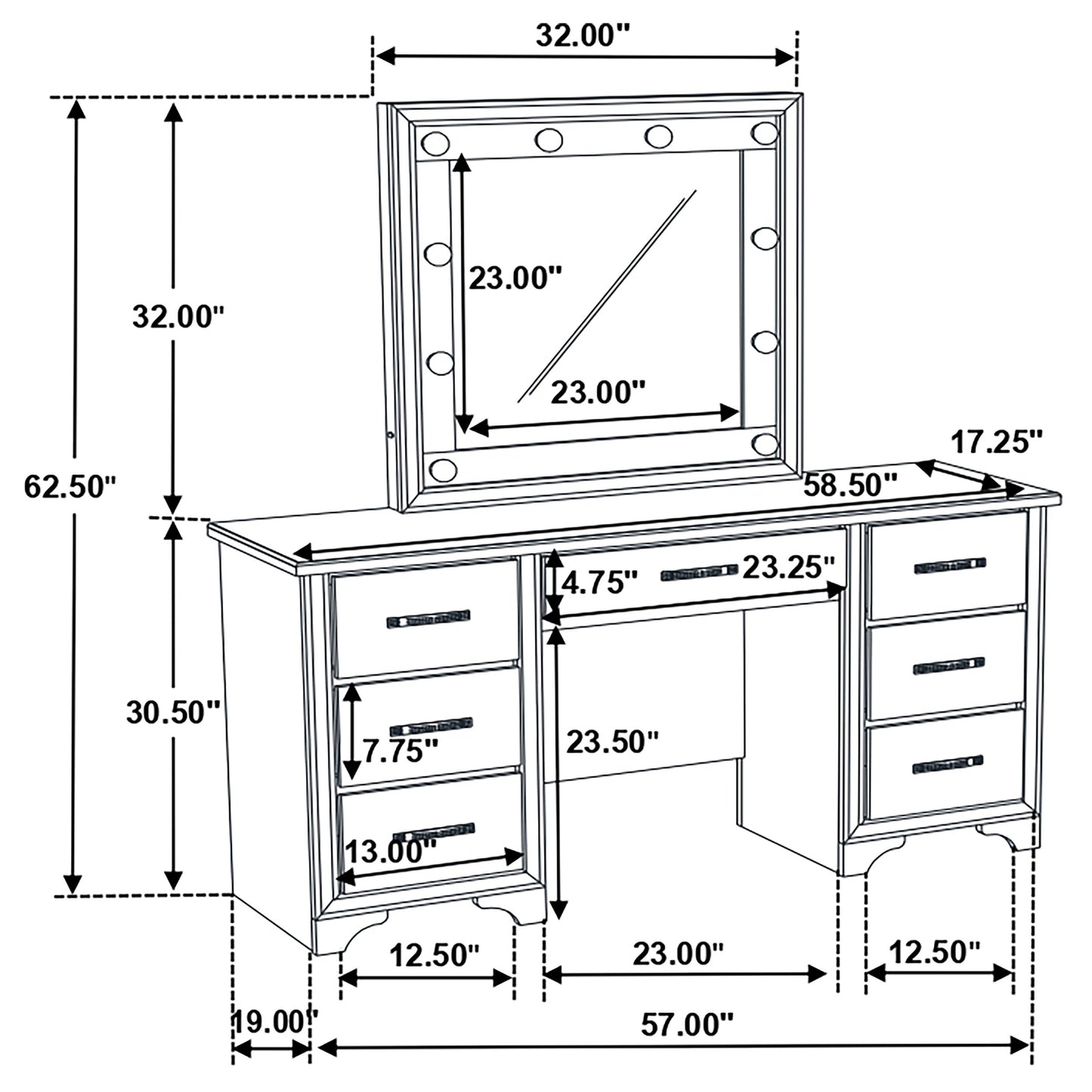 vanity table & mirror