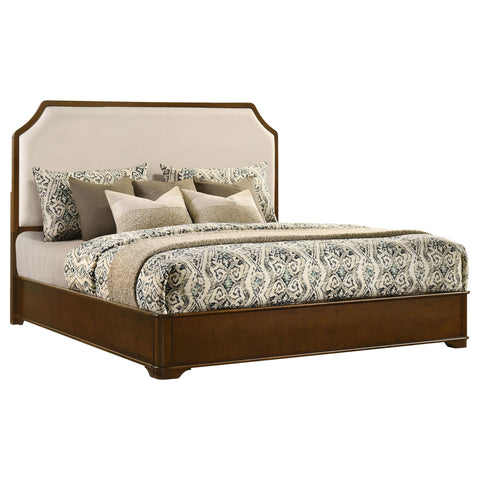 Kaelyn 58-inch Eastern King Panel Bed Cream Brown Cherry