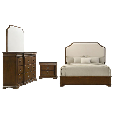 Kaelyn 4-piece Queen Bedroom Set Brown Cherry
