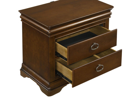 Kaelyn 2-drawer Nightstand Bedside Table Brown Cherry