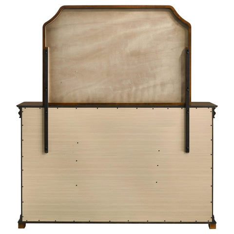 Kaelyn 9-drawer Bedroom Dresser with Mirror Brown Cherry