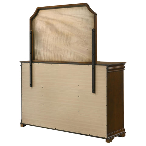 Kaelyn 9-drawer Bedroom Dresser with Mirror Brown Cherry