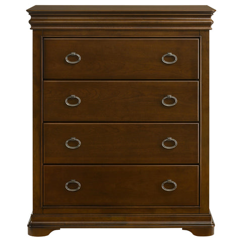 Kaelyn 4-drawer Bedroom Chest of Drawers Brown Cherry