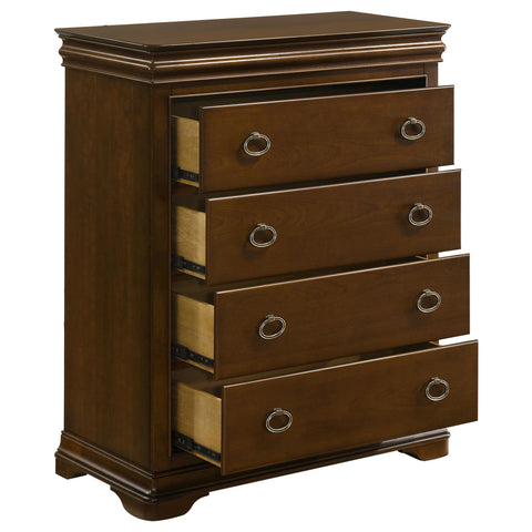 Kaelyn 4-drawer Bedroom Chest of Drawers Brown Cherry