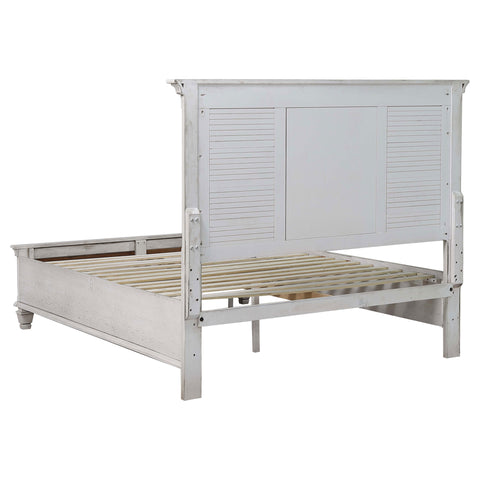 O'Malley Wood Eastern King Storage Panel Bed Distressed WhiteDistressed White