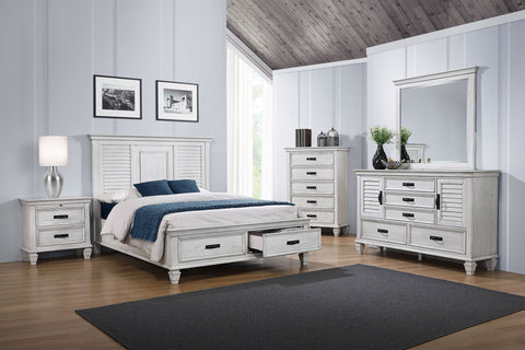 O'Malley 5-piece Queen Bedroom Set Distressed WhiteDistressed White