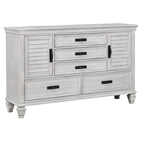 O'Malley 5-piece Queen Bedroom Set Distressed WhiteDistressed White