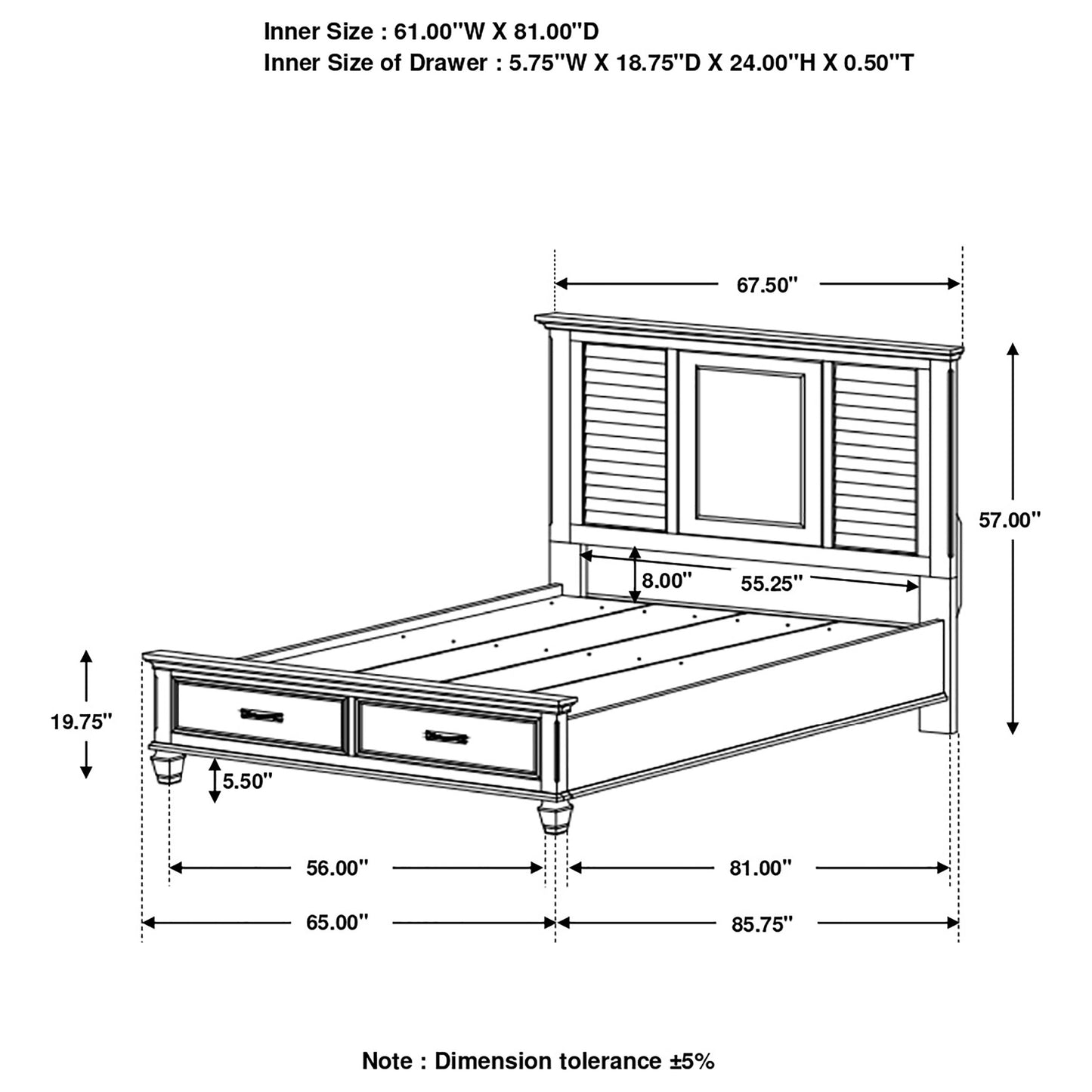 queen storage bed