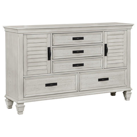 Dorinda 5-piece Eastern King Bedroom Set Distressed White