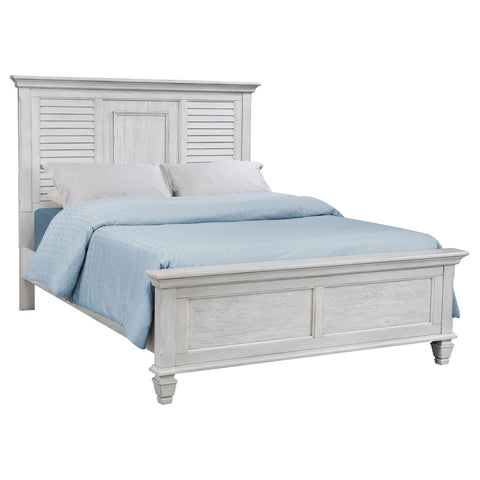 O'Malley Wood Eastern King Panel Bed Distressed WhiteDistressed White