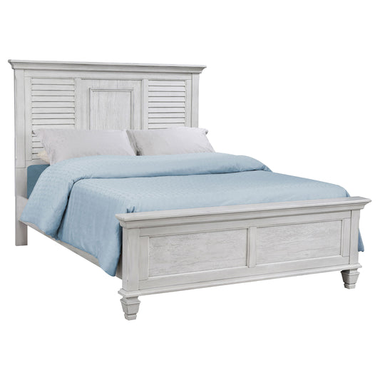 O'Malley Wood Queen Panel Bed Distressed WhiteDistressed White