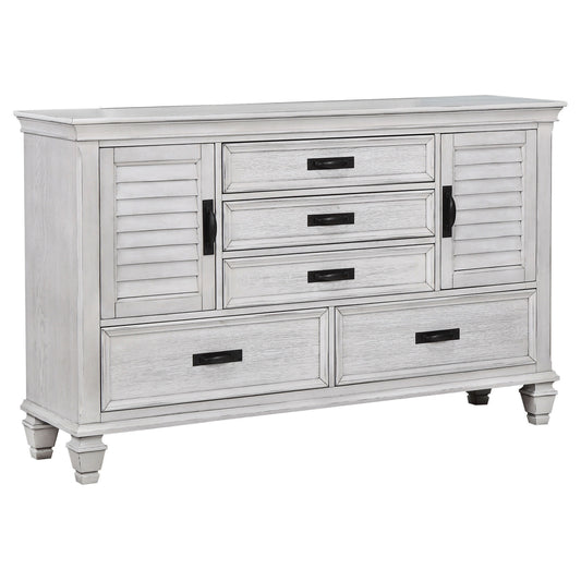 O'Malley 5-drawer Dresser Distressed WhiteDistressed White