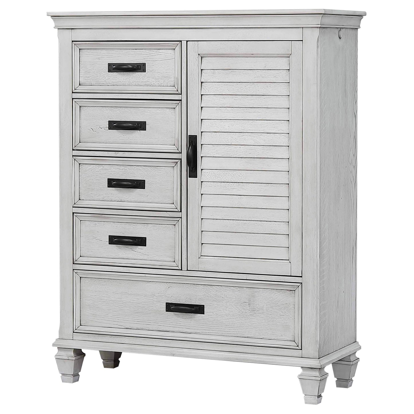 o'malley 5-drawer door chest distressed whitedistressed white