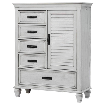 O'Malley 5-drawer Door Chest Distressed WhiteDistressed White