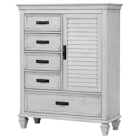O'Malley 5-drawer Door Chest Distressed WhiteDistressed White