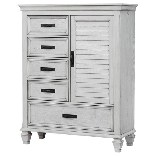 O'Malley 5-drawer Door Chest Distressed WhiteDistressed White