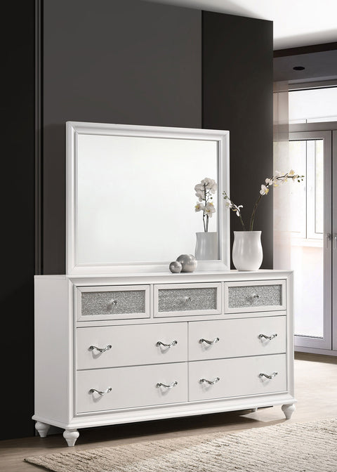 Percy 7-drawer Dresser with Mirror WhiteWhite