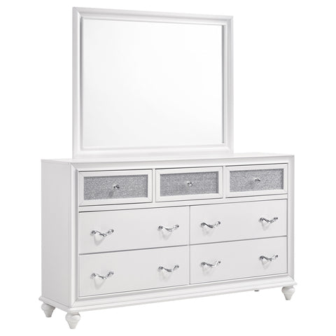 Percy 7-drawer Dresser with Mirror WhiteWhite